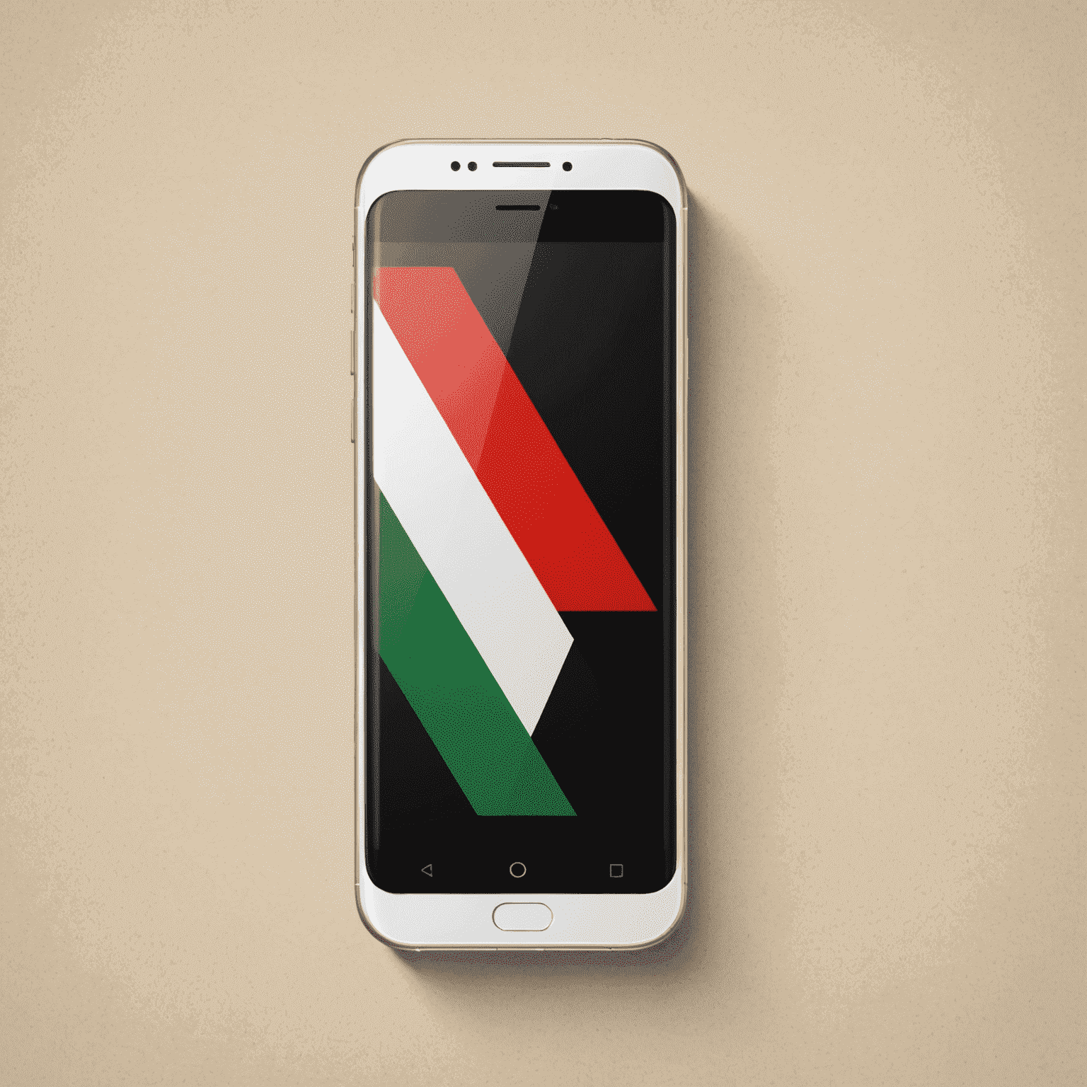 Mobile Packages UAE Logo - A stylized mobile phone with UAE flag colors
